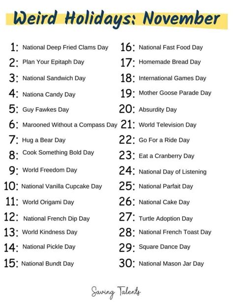 obscure holiday calendar 2023.
